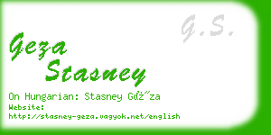 geza stasney business card